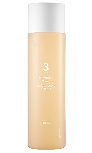 numbuzin No.3 Super Glowing Essence Toner | Fermented Ingredients, Niacinamide, Galactomyces, glowy Skin Radiance | Korean Skin Care for Face, 6.76 fl.oz