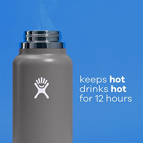 Hydro Flask Wide Mouth Straw Lid - Stainless Steel Reusable Water Bottle - Vacuum Insulated, Dishwasher Safe, BPA-Free, Non-Toxic