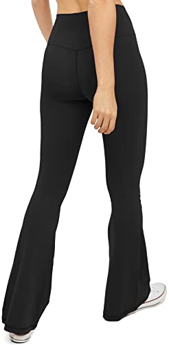 HEGALY Women's Flare Yoga Pants - Crossover Flare Leggings High Waisted Bootcut Bell Bottom Workout Sweatpants Black