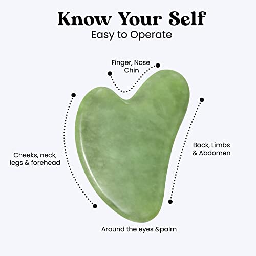 Gua Sha Facial Tools Healing Crystal - Self Care Gifts for Women Skin Care Tools Natural Massager for Skincare Face Body Relieve Muscle Tensions Reduce Puffiness (Green)