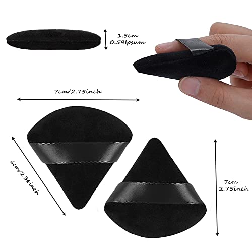 6 Pcs Triangle Powder Puff,Makeup Puff,Powder Puffs for Face Powder,Triangle Makeup Velour Puff,Triangle Sponges for Makeup,Loose Setting Powder Puff powder sponge makeup puffs(Black Flesh)