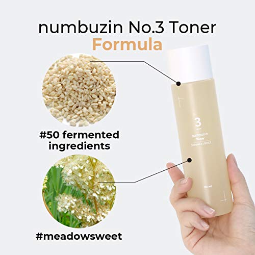 numbuzin No.3 Super Glowing Essence Toner | Fermented Ingredients, Niacinamide, Galactomyces, glowy Skin Radiance | Korean Skin Care for Face, 6.76 fl.oz