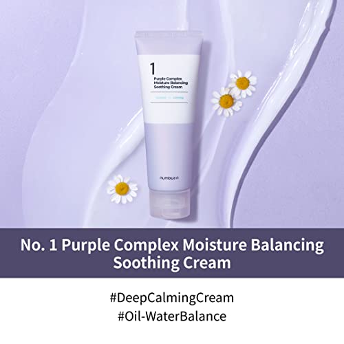 numbuzin No.1 Purple Complex Moisture Balancing Soothing Cream, 3.38 fl oz / 100ml | Protects, Hydrates, and Cools Down Skin