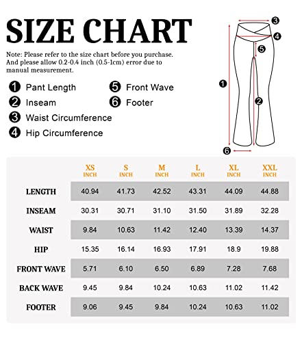 HEGALY Women's Flare Yoga Pants - Crossover Flare Leggings High Waisted Bootcut Bell Bottom Workout Sweatpants Black