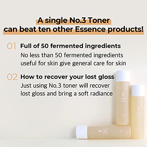 numbuzin No.3 Super Glowing Essence Toner | Fermented Ingredients, Niacinamide, Galactomyces, glowy Skin Radiance | Korean Skin Care for Face, 6.76 fl.oz