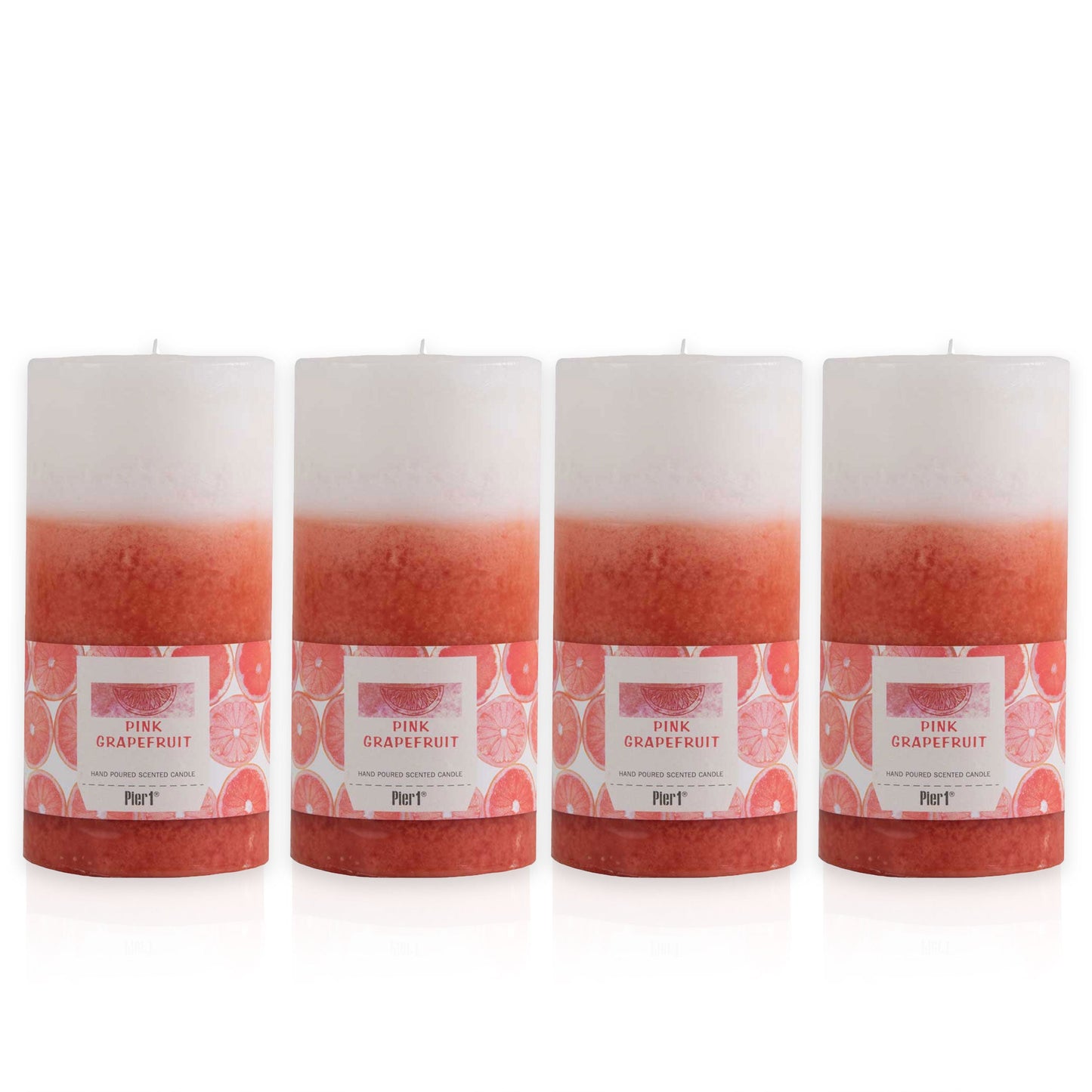 Pier 1 Pink Champagne 3x6 Layered Set of 4 Pillar Candles