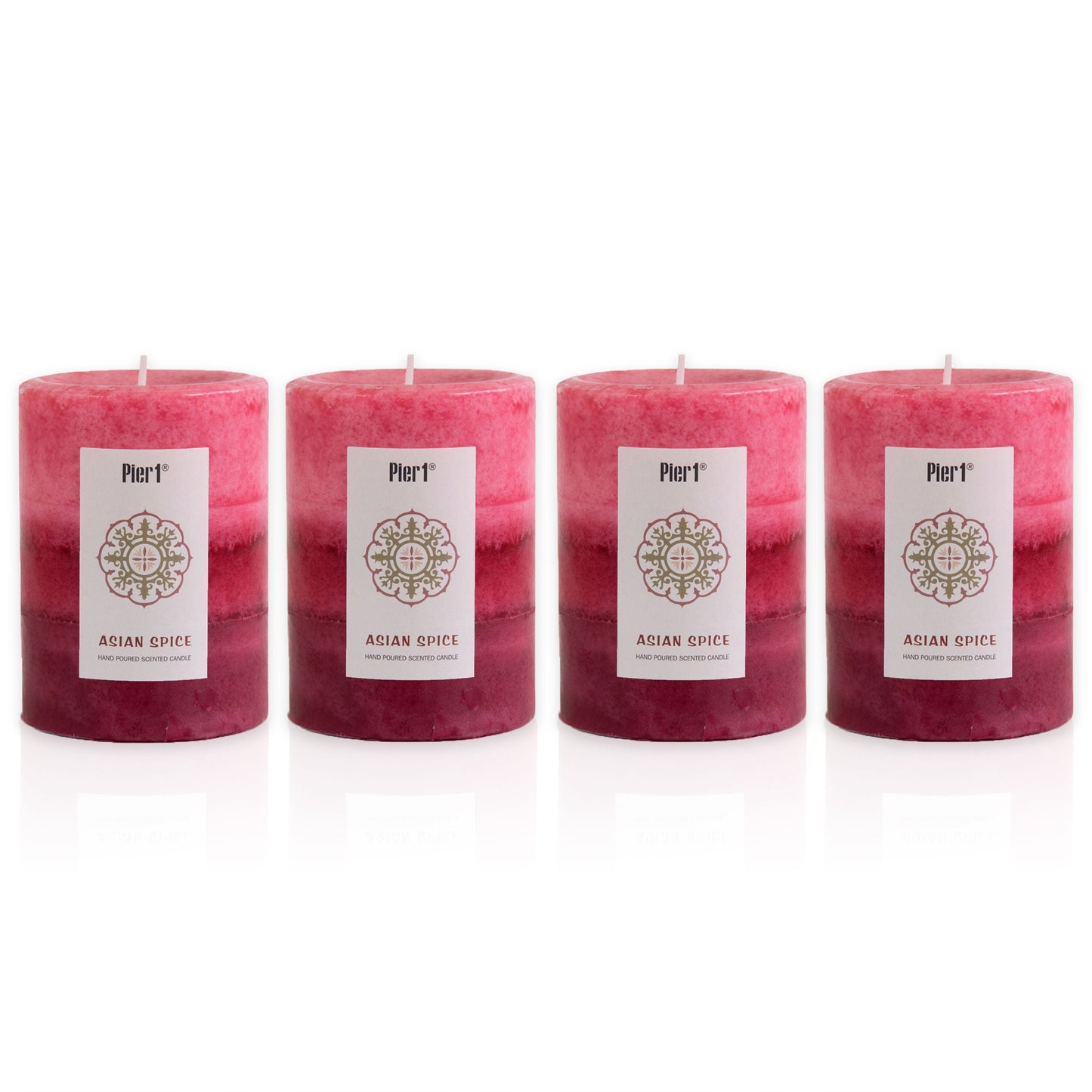 Pier 1 Island Orchard 3x4 Layered Set of 4 Pillar Candles